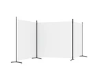 vidaXL 3-Panel Room Divider White 525x180 cm Fabric