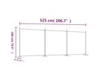 vidaXL 3-Panel Room Divider White 525x180 cm Fabric