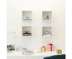 vidaXL Wall Cube Shelves 4 pcs High Gloss White 26x15x26 cm