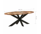 vidaXL Dining Table Oval 200x100x75cm Acacia Wood with Sheesham Finish