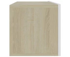 vidaXL TV Cabinet White and Sonoma Oak 100x30x30 cm Engineered Wood