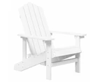 Garden Adirondack Chairs with Table HDPE White