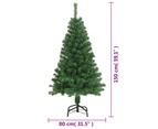 vidaXL Artificial Christmas Tree with Thick Branches Green 150 cm PVC