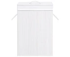 vidaXL Bamboo Laundry Basket with 2 Sections White 72 L