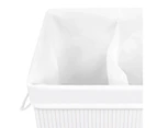 vidaXL Bamboo Laundry Basket with 2 Sections White 72 L