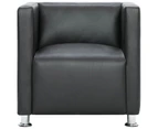 Cube Armchair Grey Faux Leather