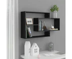 vidaXL Wall Shelves High Gloss Black 104x20x58.5 cm Engineered Wood