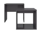 vidaXL Coffee Table Set High Gloss Grey 48x30x45 cm Engineered Wood
