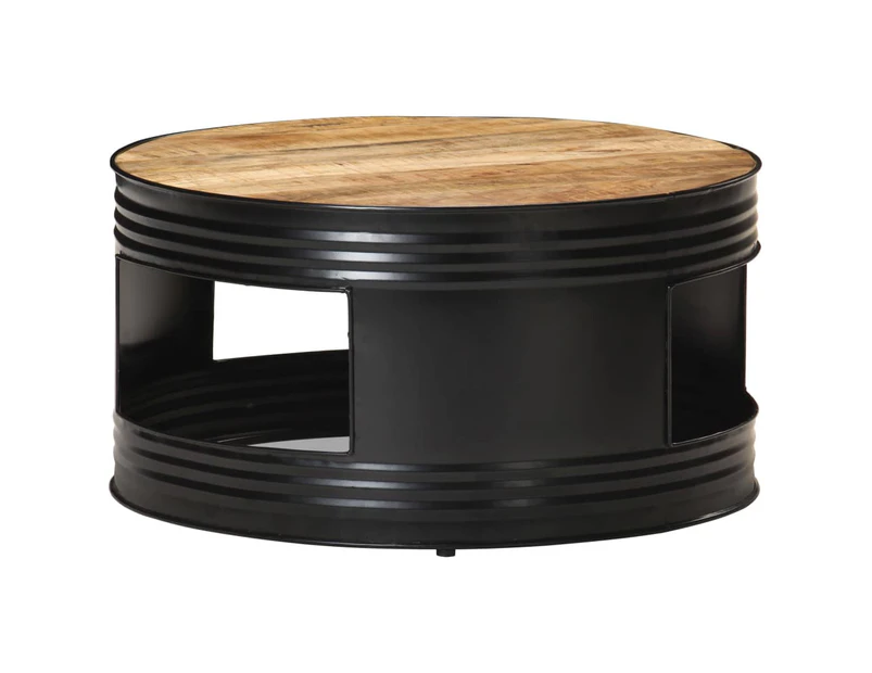 vidaXL Coffee Table Black 68x68x36 cm Solid Rough Mango Wood