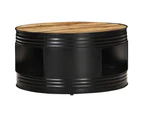 vidaXL Coffee Table Black 68x68x36 cm Solid Rough Mango Wood