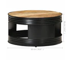 vidaXL Coffee Table Black 68x68x36 cm Solid Rough Mango Wood