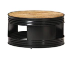 vidaXL Coffee Table Black 68x68x36 cm Solid Rough Mango Wood