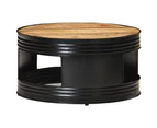 vidaXL Coffee Table Black 68x68x36 cm Solid Rough Mango Wood