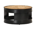 vidaXL Coffee Table Black 68x68x36 cm Solid Rough Mango Wood