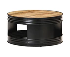 vidaXL Coffee Table Black 68x68x36 cm Solid Rough Mango Wood