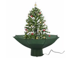 Snowing Christmas Tree with Umbrella Base Green 75 cm