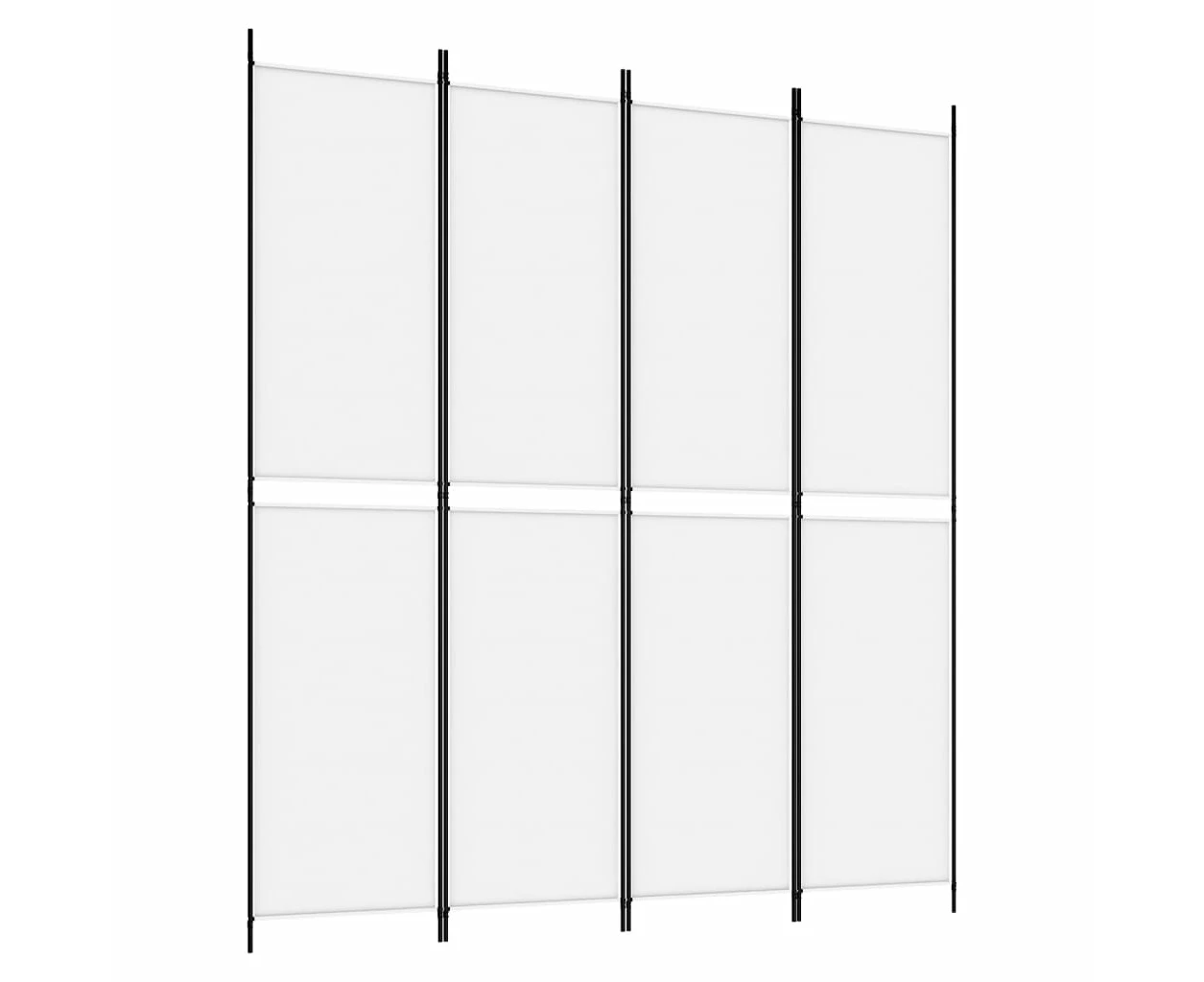 vidaXL 4-Panel Room Divider White 200x220 cm Fabric