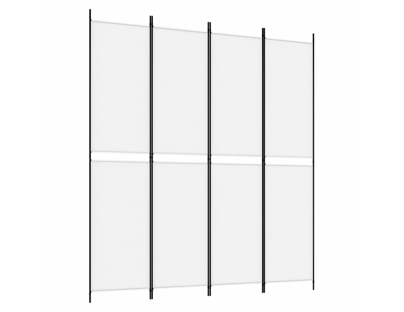 vidaXL 4-Panel Room Divider White 200x220 cm Fabric