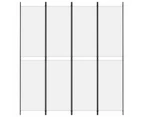 vidaXL 4-Panel Room Divider White 200x220 cm Fabric