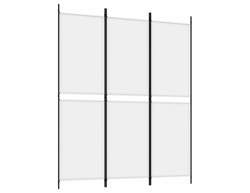 vidaXL 3-Panel Room Divider White 150x180 cm Fabric