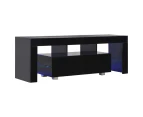 TV Stands & Entertainment Units Tv Cabinet With Led Lights High Gloss Black 130X35x45 Cm