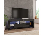 TV Stands & Entertainment Units Tv Cabinet With Led Lights High Gloss Black 130X35x45 Cm