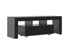 TV Stands & Entertainment Units Tv Cabinet With Led Lights High Gloss Black 130X35x45 Cm