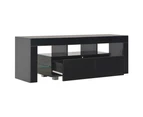 TV Stands & Entertainment Units Tv Cabinet With Led Lights High Gloss Black 130X35x45 Cm