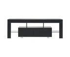 TV Stands & Entertainment Units Tv Cabinet With Led Lights High Gloss Black 130X35x45 Cm