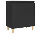 vidaXL Sideboard with Solid Wood Legs Black 60x35x70 cm Engineered Wood