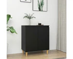 vidaXL Sideboard with Solid Wood Legs Black 60x35x70 cm Engineered Wood