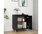 vidaXL Sideboard with Solid Wood Legs Black 60x35x70 cm Engineered Wood