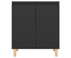 vidaXL Sideboard with Solid Wood Legs Black 60x35x70 cm Engineered Wood