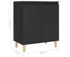 vidaXL Sideboard with Solid Wood Legs Black 60x35x70 cm Engineered Wood