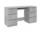 vidaXL Writing Desk Concrete Grey 140x50x77 cm Engineered Wood