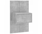 vidaXL Bed Headboard with Cabinets Concrete Grey Engineered Wood