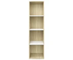 vidaXL Book Cabinet/TV Cabinet White and Sonoma Oak 36x30x143 cm