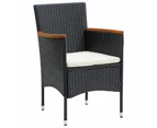 vidaXL Garden Dining Chairs 4 pcs Poly Rattan Black