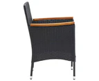 vidaXL Garden Dining Chairs 4 pcs Poly Rattan Black