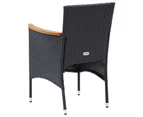 vidaXL Garden Dining Chairs 4 pcs Poly Rattan Black