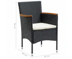 vidaXL Garden Dining Chairs 4 pcs Poly Rattan Black