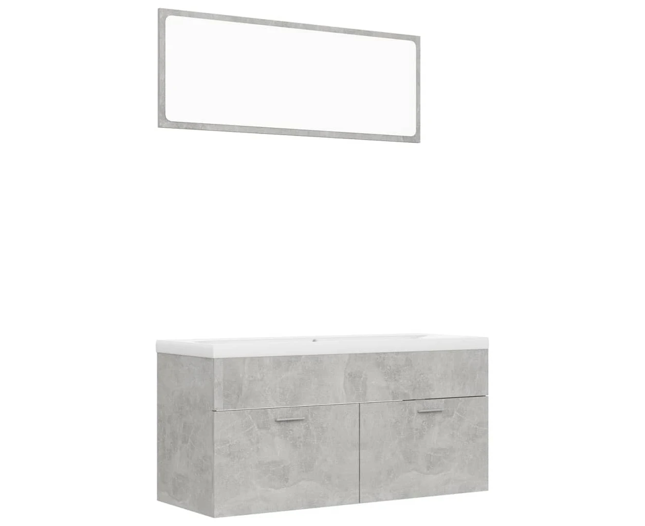 Bathroom Furniture Set Concrete Grey Engineered Wood