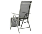 vidaXL Reclining Garden Chair Textilene and Aluminium Silver