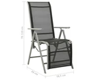 vidaXL Reclining Garden Chair Textilene and Aluminium Silver