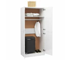 vidaXL Wardrobe High Gloss White 80x52x180 cm Engineered Wood