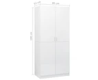 vidaXL Wardrobe High Gloss White 80x52x180 cm Engineered Wood