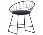 vidaXL Dining Chairs with Faux Leather Seats 2 pcs Black Steel