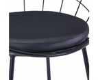 vidaXL Dining Chairs with Faux Leather Seats 2 pcs Black Steel