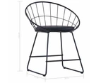 vidaXL Dining Chairs with Faux Leather Seats 2 pcs Black Steel