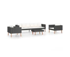 4 Piece Garden Lounge Set with Cushions Poly Rattan Black